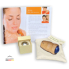 DAs Premium Set des Face and Body Massagerollers mit Dumortierit, Edelstahlkugel und Wärmesäckchen