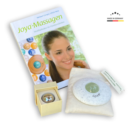Serpentin Massageroller für den Massagetherapeuten im Premium Set mit einer Edelstahlkugel, Wärmesäckchen und Lehrbuch
