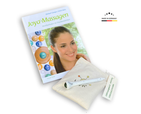 Massageroller Stift Professional mit Nephrit-echter Jade- im Set mit dem Massage Lehrbuch und Wärmesäckchen