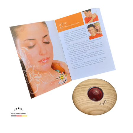 Massageroller Classic aus Kirschholz mit Jaspis Rot